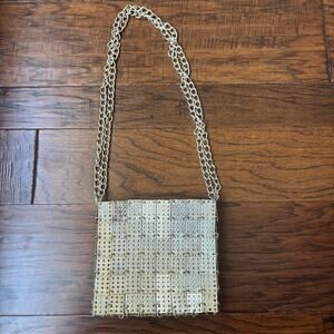 VTG Walborg Gold Metal Disc Chainmail Evening Purse Bag 1960s Mid Century MCM